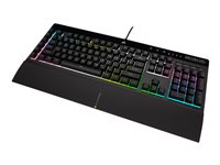CORSAIR Gaming K55 RGB PRO XT Tastatur Gummitrykknap RGB/16,8 millioner farver Kabling Belgisk