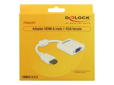 DELOCK HDMI Adapter A -> D-Sub15 St/Bu weiß - 65346