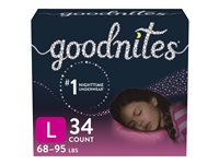 Goodnites Girls Nighttime Bedwetting Underwear - L - 34 Count