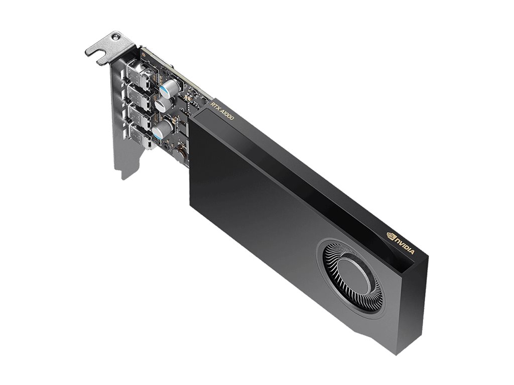 NVIDIA graphics card RTX A1000 8 Product shot Right-angle 79700