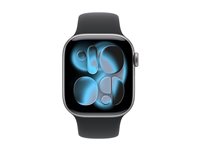 Apple Watch Series 11 (GPS + Cellular) - space grey aluminium - smart watch with sport band - black - 64 GB
