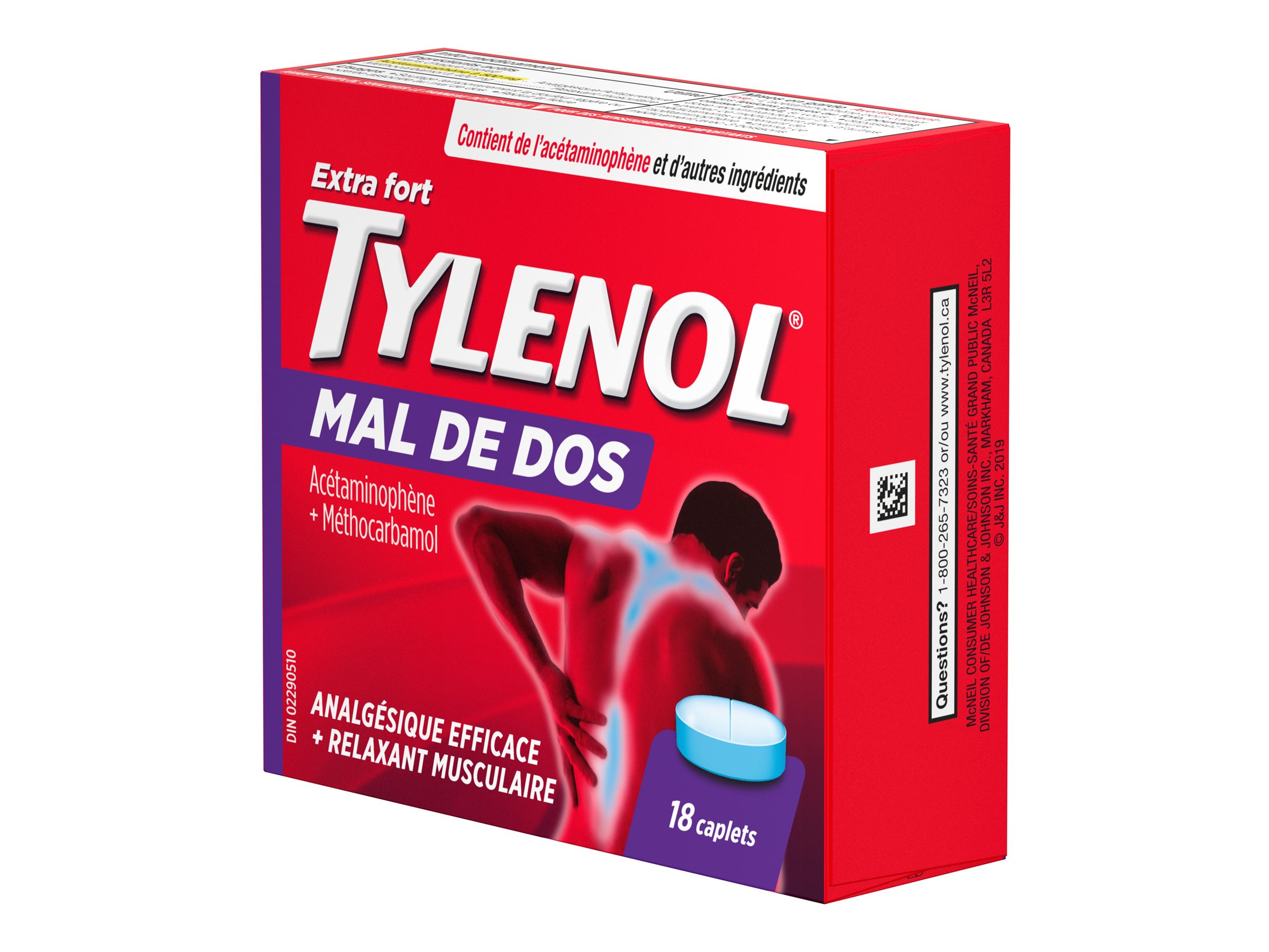 Tylenol Back Pain Extra Strength Caplets 18's
