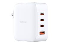 D-Link DCF-141 power adapter - GaN - 3 x USB-C, USB Type A - 140 Watt