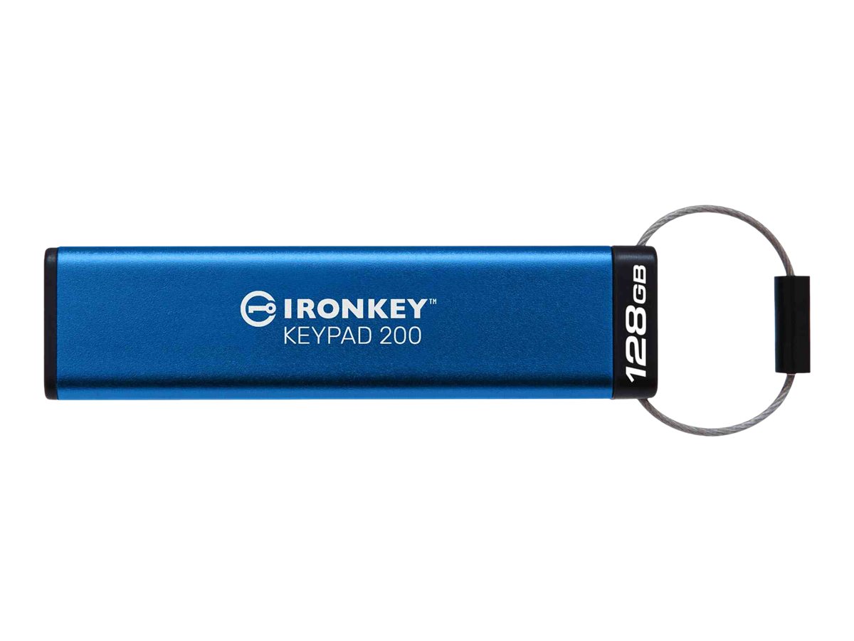 Kingston IronKey Keypad 200 128GB USB 3.2 Gen 1 Blå