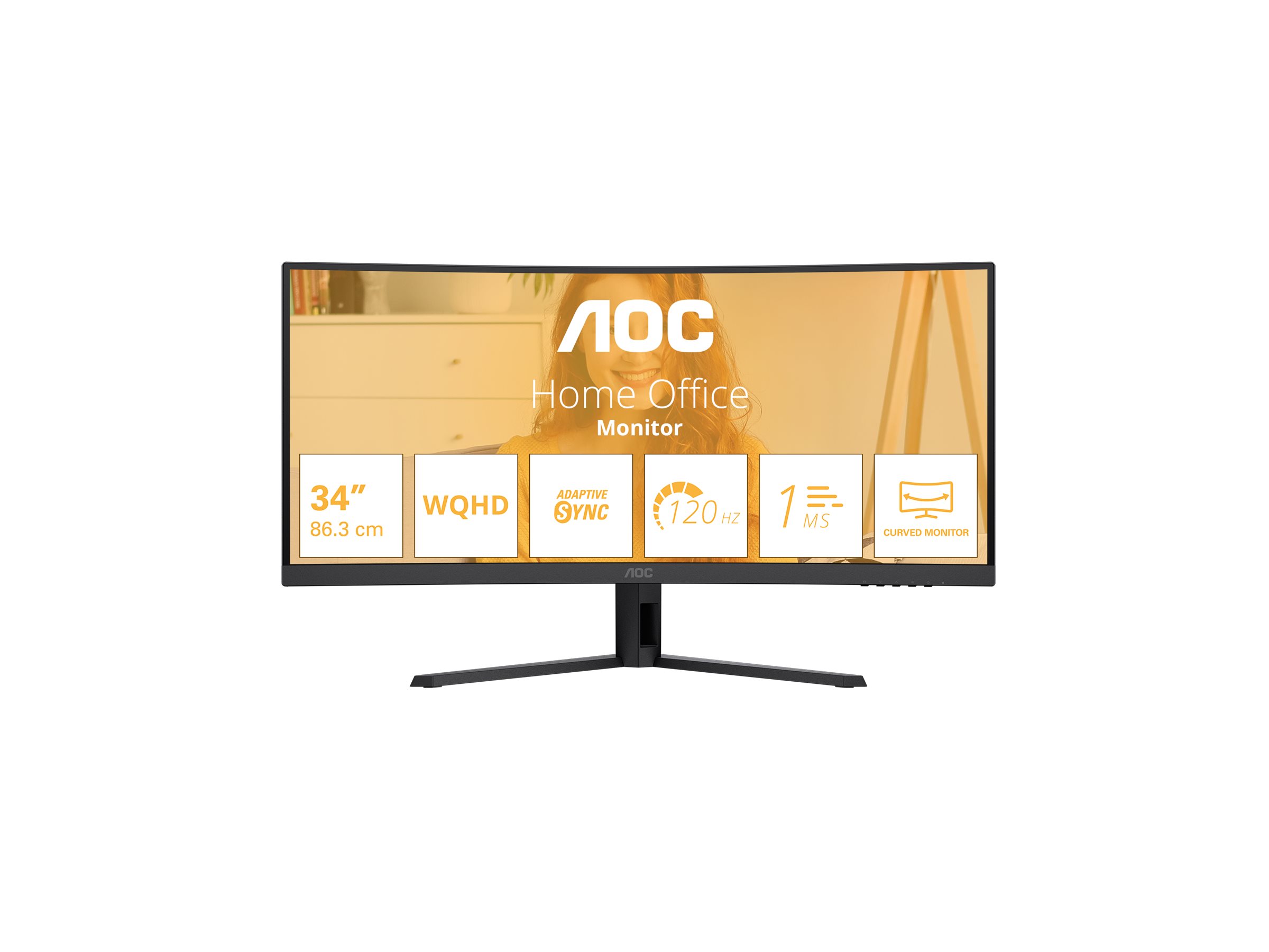 AOC Basic-line CU34B3E, B3 Series, LED monitor, curved, 34", HDR