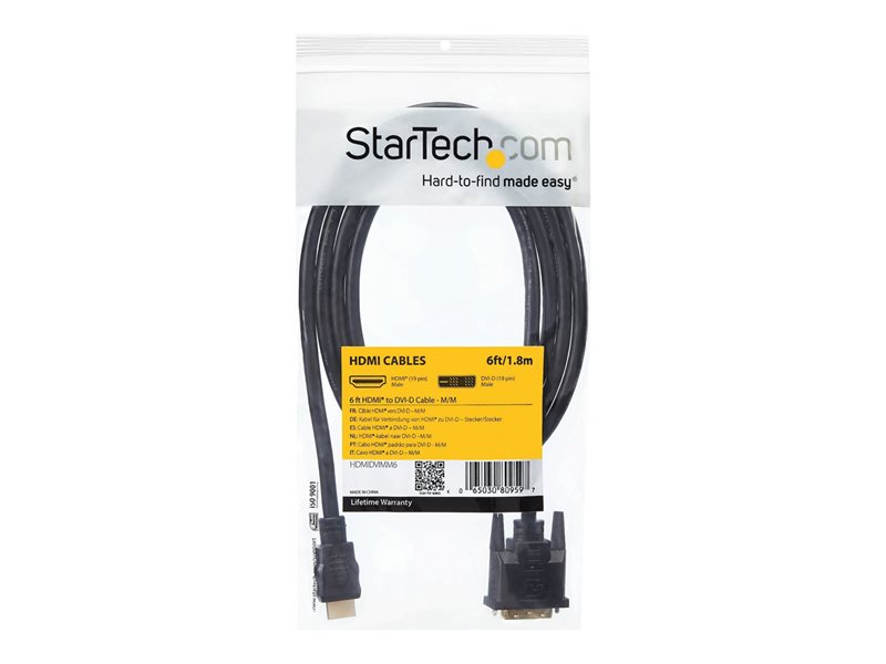 StarTech.com Cble HDMI vers DVI-D de 1,8 m - M/M