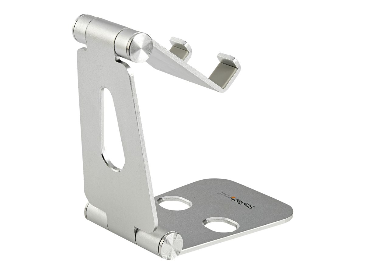 StarTech.com Phone and Tablet Stand, Foldable Universal Mobile Device Holder for Smartphones & Tablets Adjustable Multi-Angle Ergonomic Cell Phone Stand for Desk Portable, 4in to 13in - Foldable Phone Holder (USPTLSTND) - stojan pro desktop pro mobilní telefon, tablet – foto 2