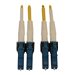 Eaton Tripp Lite Series 400G Duplex Singlemode 9/125 OS2 Switchable Fiber Optic Cable (LC/UPC M/M), LSZH, Yellow, 10 m (32.8 ft.)