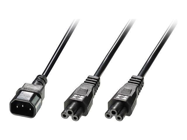 LINDY 2.5m IEC C14 to 2xIEC C5 Splitter