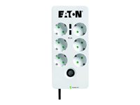Eaton Protection Box 6 USB DIN Strømstødsbeskytter 6-stik 10A Hvid