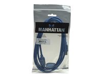 Manhattan USB-A to USB-A Extension Cable, 2m, Male to Female, Blue, 5 Gbps (USB 3.2 Gen1 aka USB 3.0), SuperSpeed USB, Lifeti
