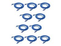 Startech 7ft CAT6 Ethernet Cable, 10 Gigabit Snagless RJ45 650MHz 100W PoE Patch Cord, CAT 6 10GbE UTP Network Cable w/Strain Relief, Blue, UL Certified Wiring, 10 Pack - Category 6, 24AWG, TIA (N6PATCH7BL10PK)