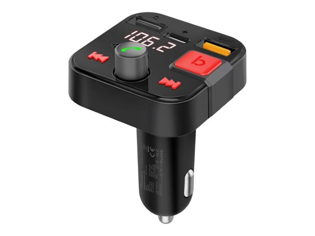 Promate PowerTune-30W Bluetooth hands-free / FM transmitter / charger for mobile phone quick Product shot Right-angle 79400