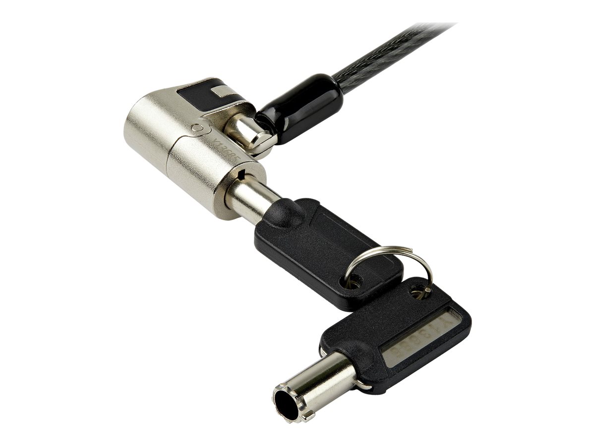 StarTech.com 6.5' (2m) 3-in-1 Universal Laptop Cable Lock, Keyed Laptop/Desktop Security Cable Lock Compatible w/ K-Slot, Nano & Wedge Slot Computer, Anti-Theft Steel Cable Lock w/ Keys - Universal Laptop Lock - bezpečnostní kabelový zámek - kompatibilní s TAA – foto 4