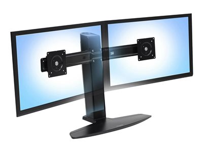 Ergotron Neo-Flex - Pied - pour 2 ecrans LCD - noir - Taille d'ecran :  jusqu'a 24 pouces - ordinateur de bureau (33-396-085), Montages d'équipement  audio et vidéo
