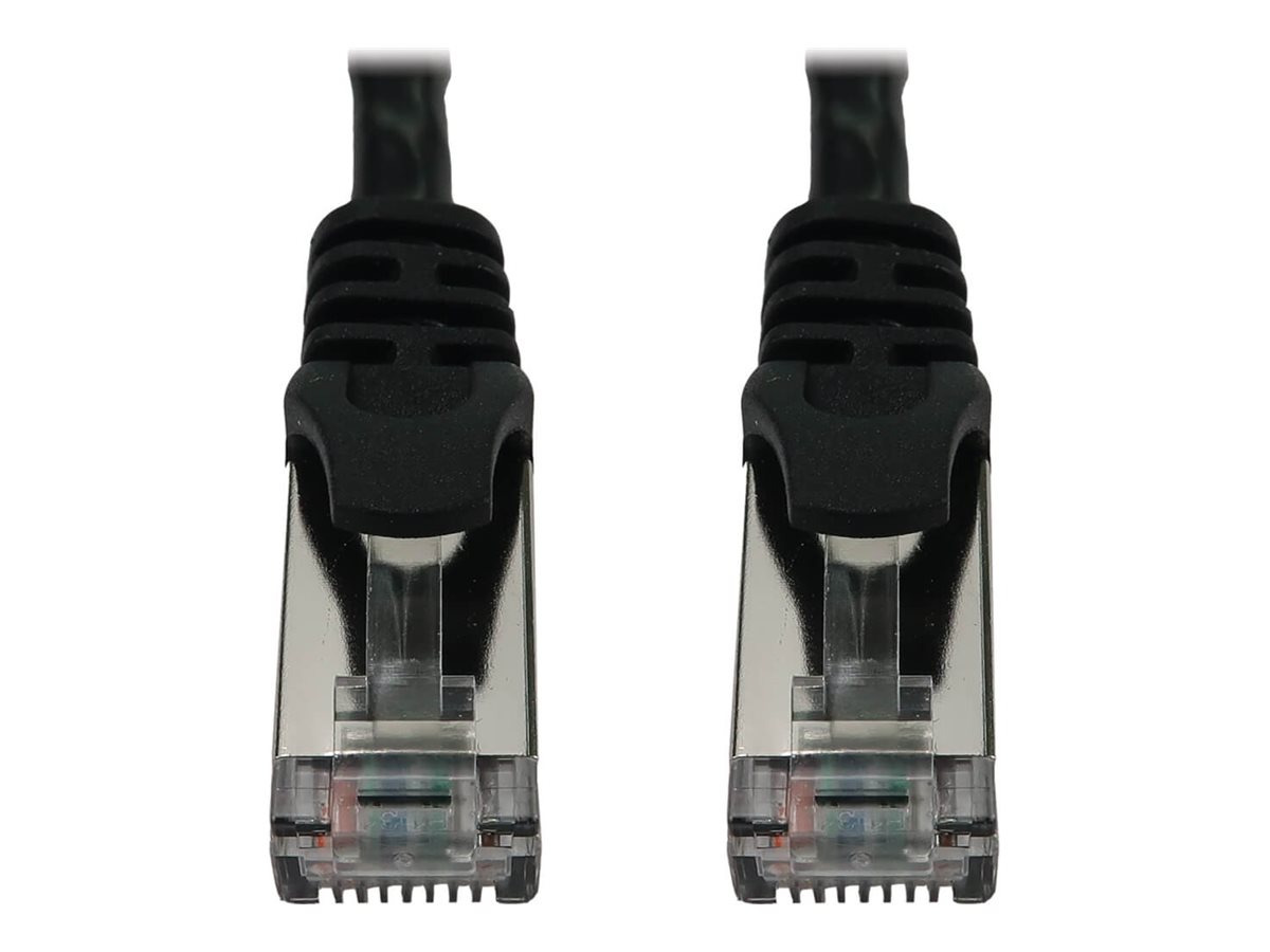 Eaton Tripp Lite Series Cat6a 10G Snagless Shielded Slim STP Ethernet Cable (RJ45 M/M), PoE, Black, 1 ft. (0.3 m)