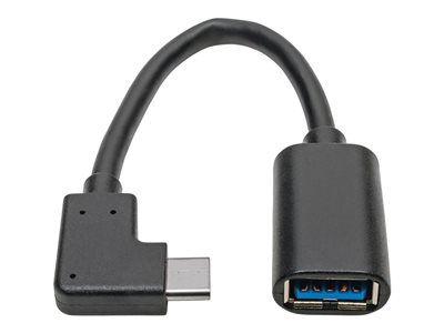 Tripp Lite USB C to USB-A Cable Right Angle 3.1 5 Gbps USB Type C M/F 6in