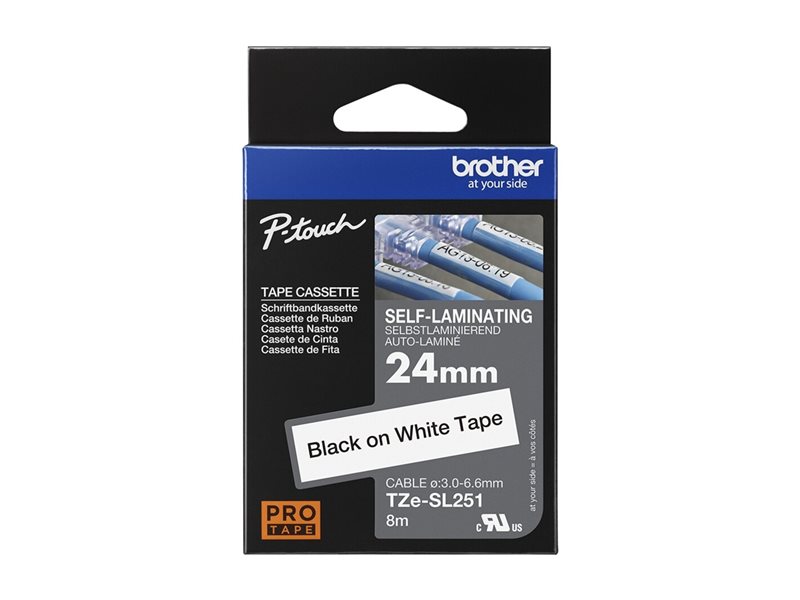 BROTHER TZeSL251 tape Black on White