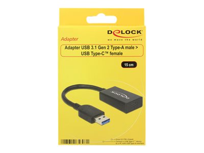 DELOCK Konverter USB 3.1 Typ A -> Typ C St/Bu schwarz