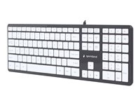 Gembird Slimline KB-MCH-02-BKW Tastatur Saks Kabling USA