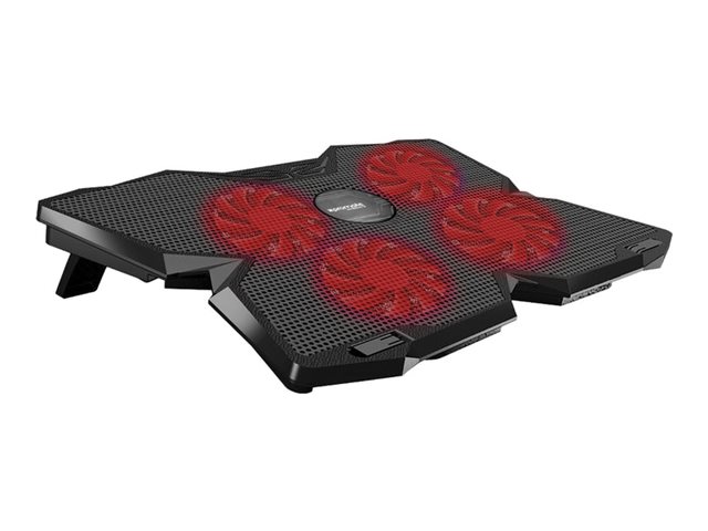 Promate AirBase-3 notebook cooling pad ergonomic with silent fan Product shot Left-angle 79300
