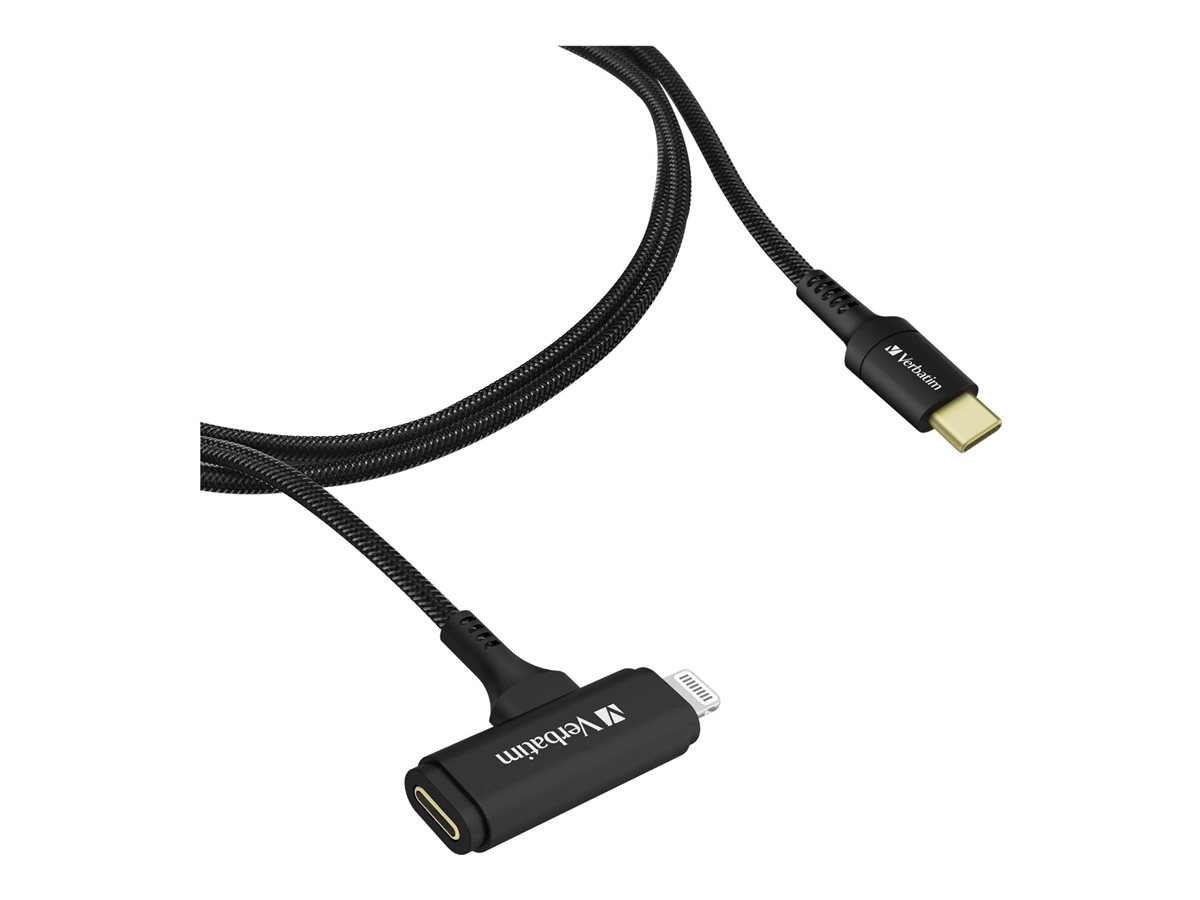 Verbatim Lightning cable 1.2 Product shot Left-angle 79750