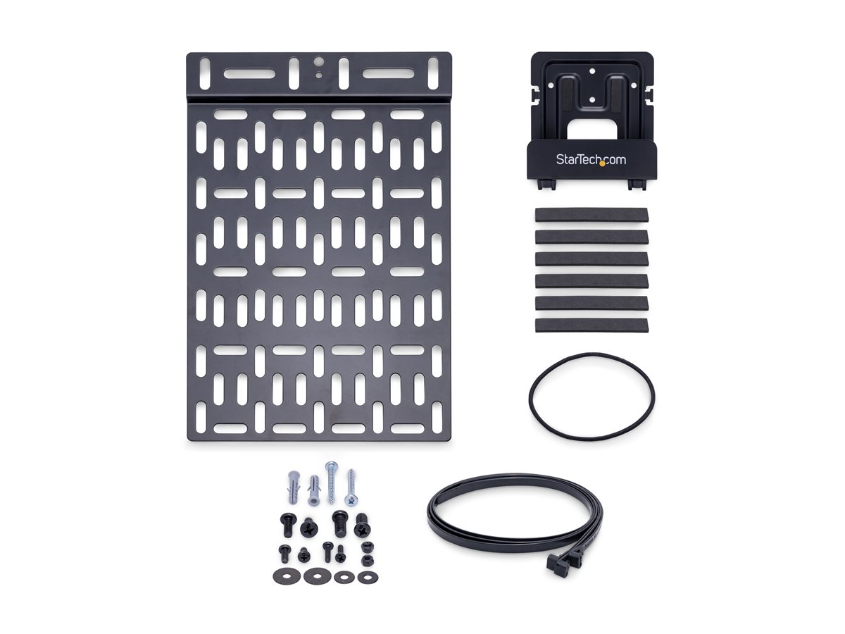 StarTech.com Universal TV Accessory Mount, Adjustable TV & Wall Mount Bracket, Media Players/Router/Modem/AV Switches & Extenders/Apple TV, Hidden Cable Box Mount Behind TV, 11lb (5kg) - Adjustable Cradle (MDBOXMNT) montážní sada - pro media přehrávač - černá – foto 4