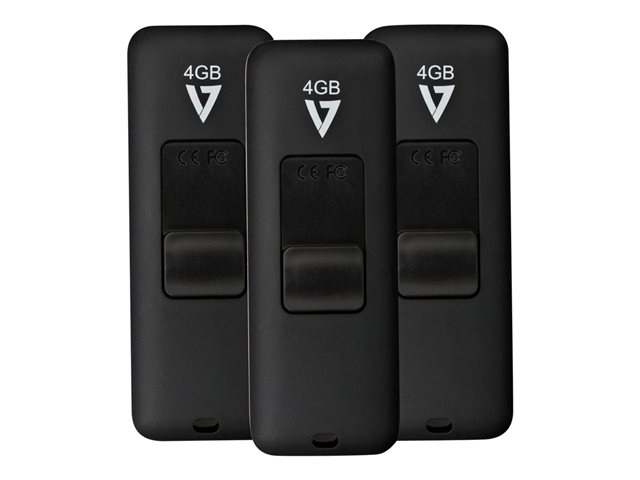 V7 VF24GAR-3PK-3E - USB flash drive - 4 GB