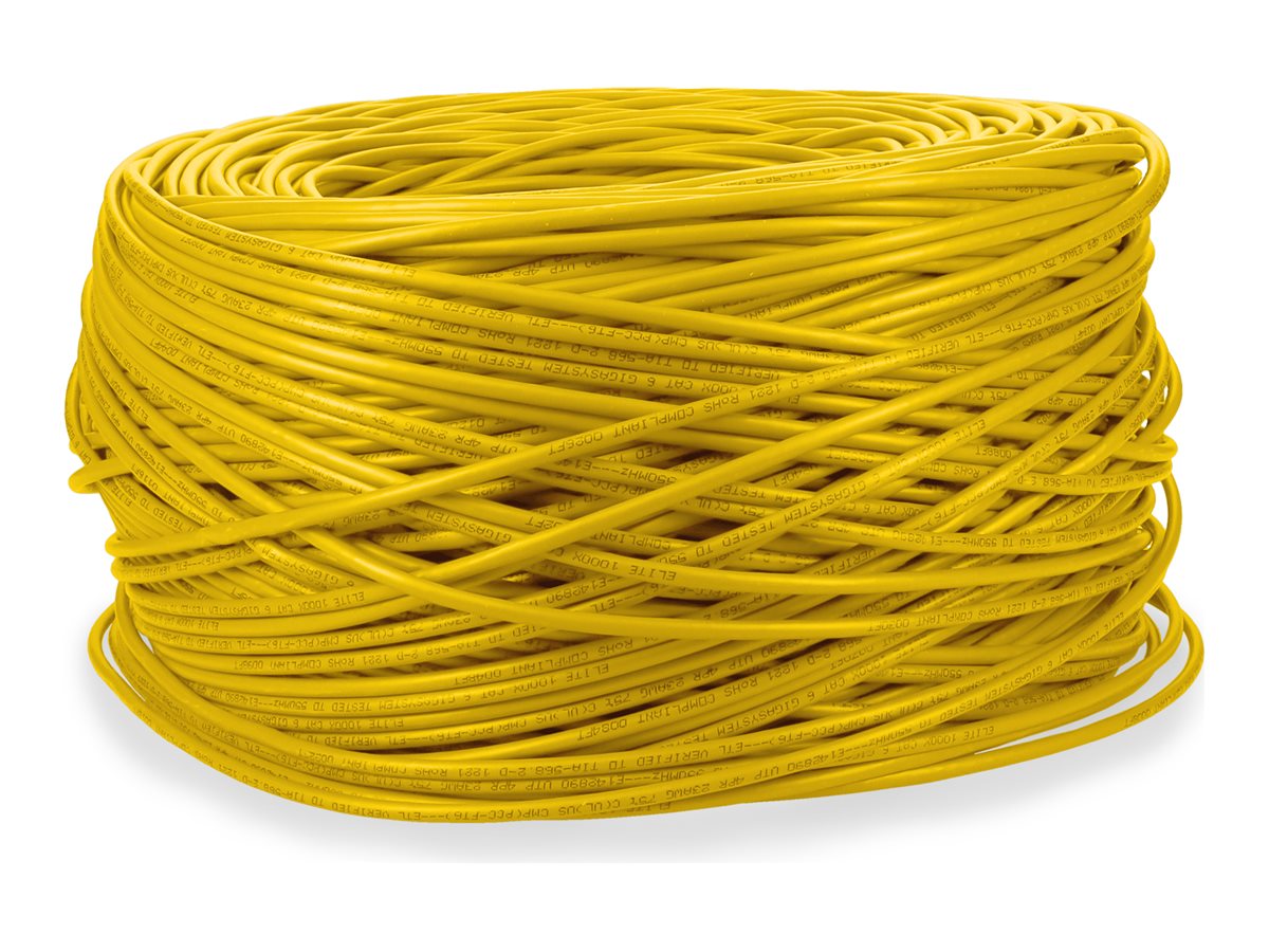 NON-TERMINATED PATCH CBL1000FT YELLOW CAT6 UTP TAA COMP CU