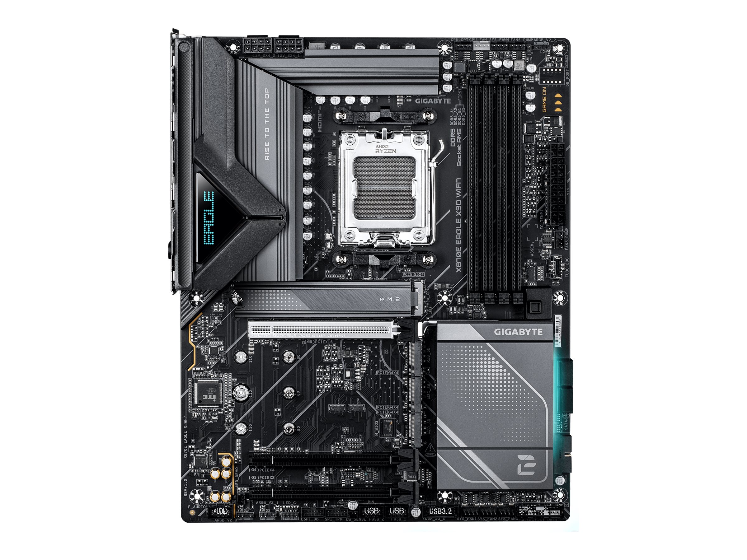 Gigabyte X870E EAGLE X3D WIFI7 motherboard ATX Socket AM5 AMD Product shot Front 80025