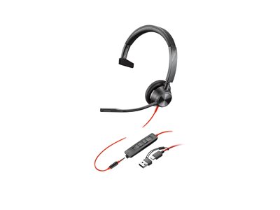 Poly Blackwire 3315 - headset - 3.5 mm jack, USB-C