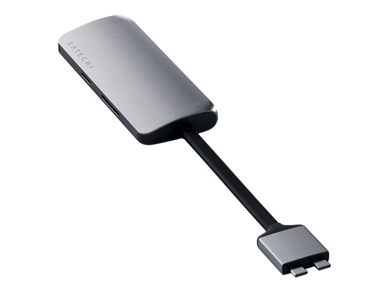 Satechi Dual Multimedia Adapter - dockningsstation - USB-C - GigE