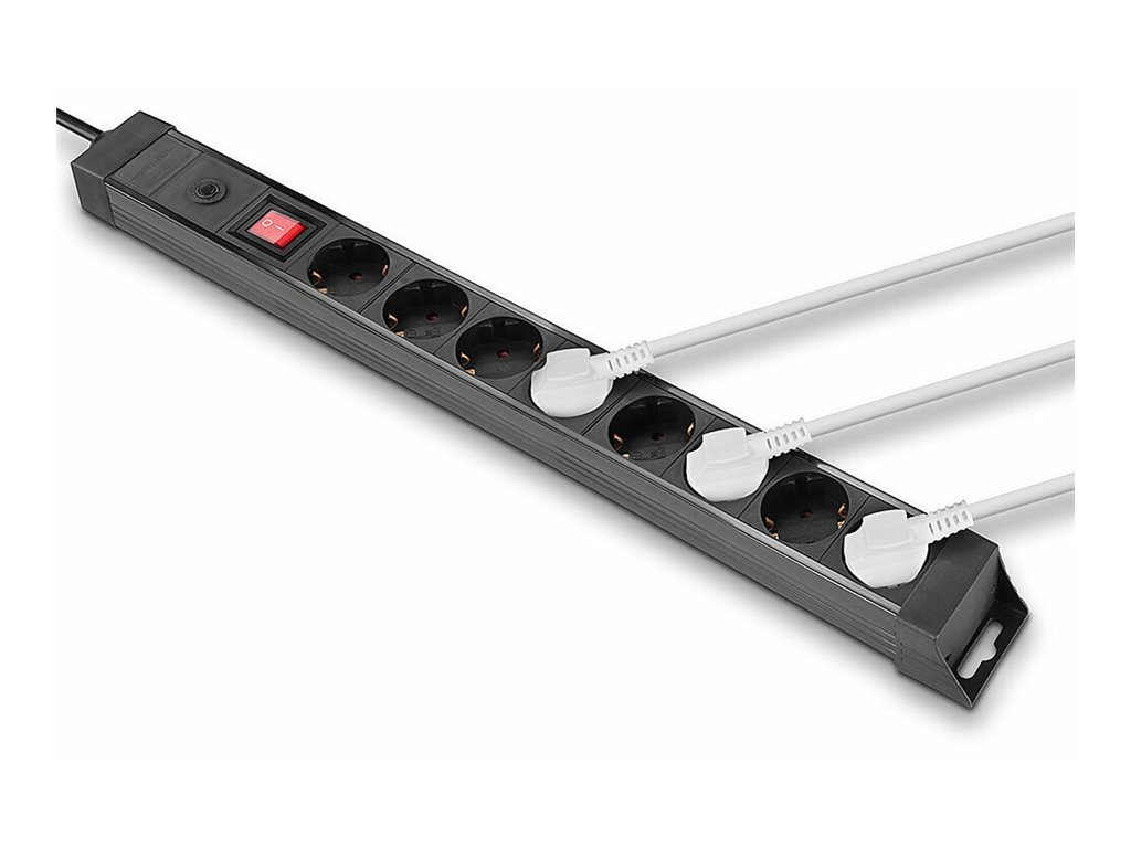 Multiprise 8 prises Schuko avec interrupteur, noir