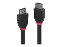 Lindy Black Line - HDMI cable with Ethernet - HDMI male to HDMI male - 2 m - triple shielded - black - round, 4K support