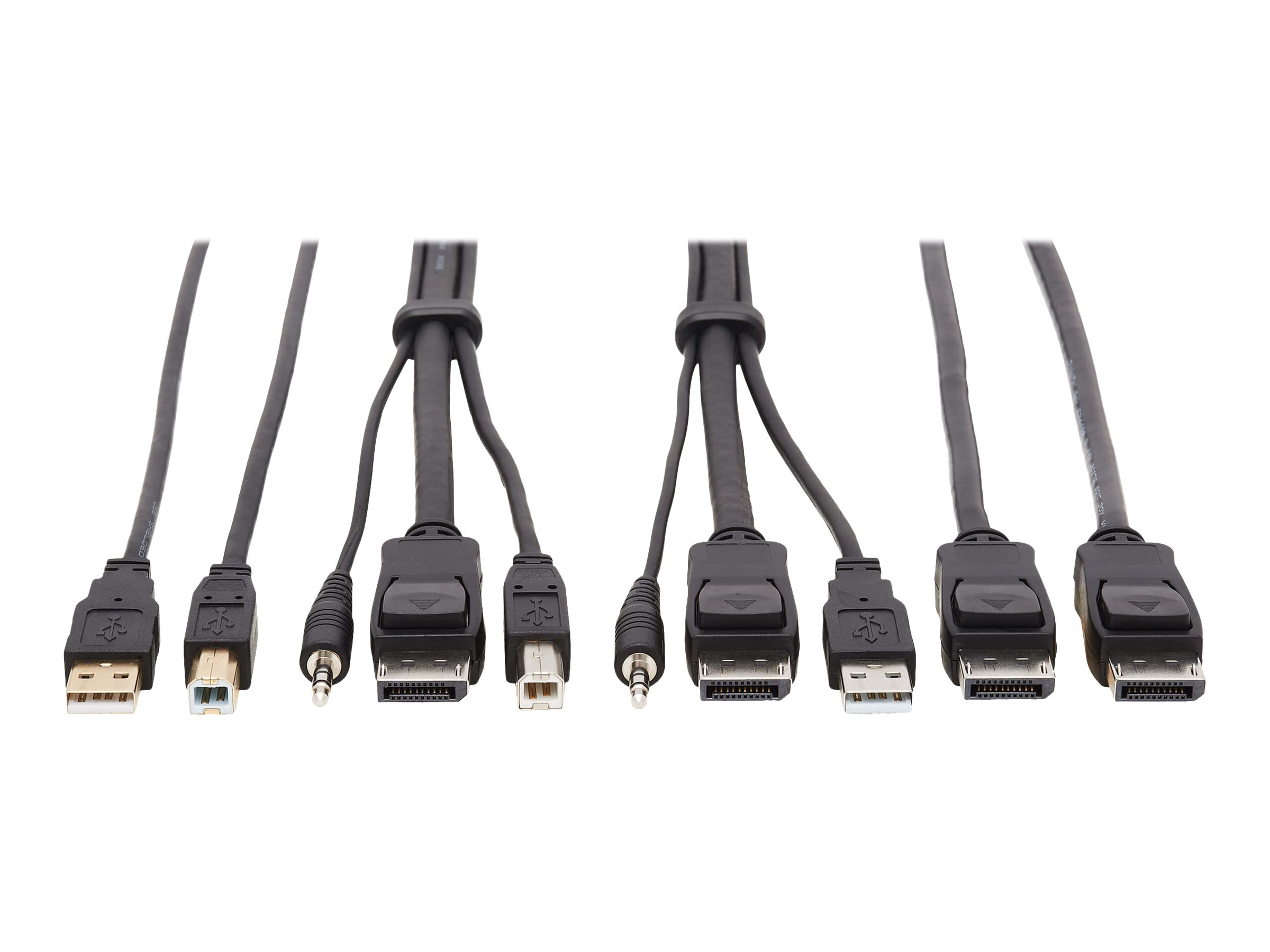 Eaton Tripp Lite Series DisplayPort KVM Cable Kit 4K USB 3.5mm 3xM/3xM USB MM DP MM 6ft