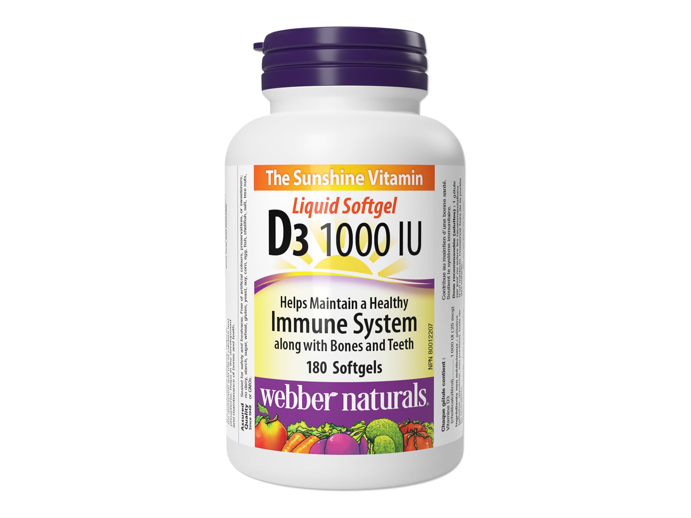 Webber Naturals Vitamin D3 Liquid Softgels - 1000 IU - 180's