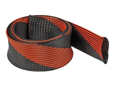 DELOCK Geflechtschlauch dehnbar 2 m x 50 mm schwarz-rot