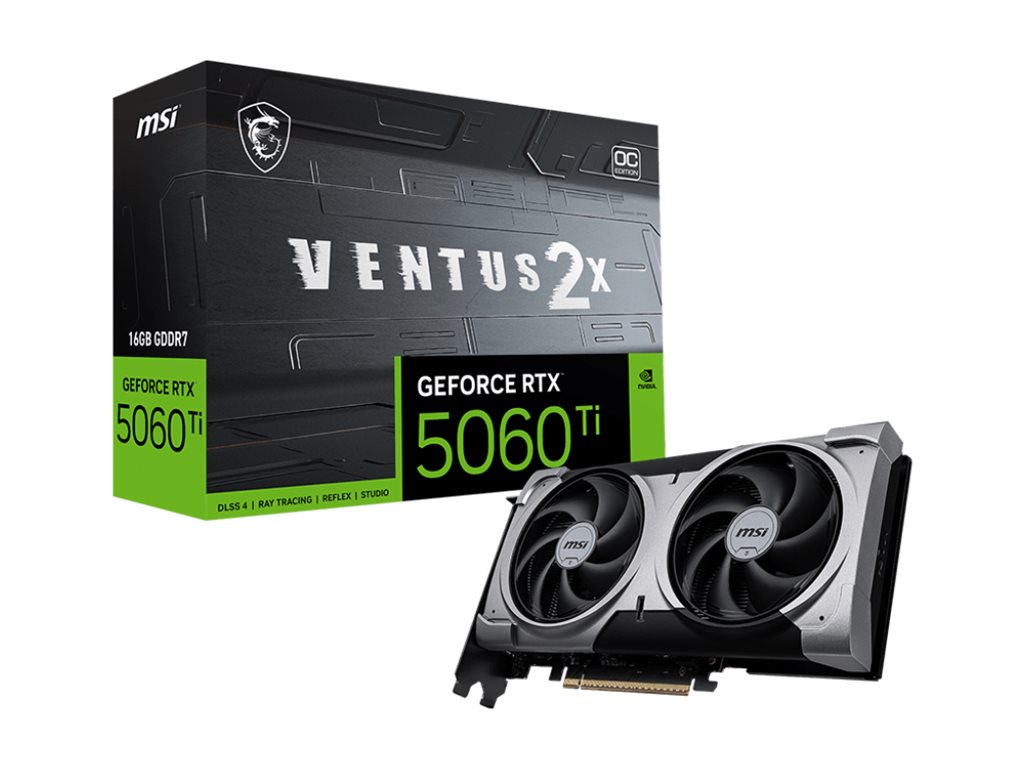 MSI NVIDIA GeForce RTX 5060 Ti Ventus 2X Plus Overclocked Dual Fan 16GB GDDR7 PCIe 5.0 Graphics Card - Thumbnail 4