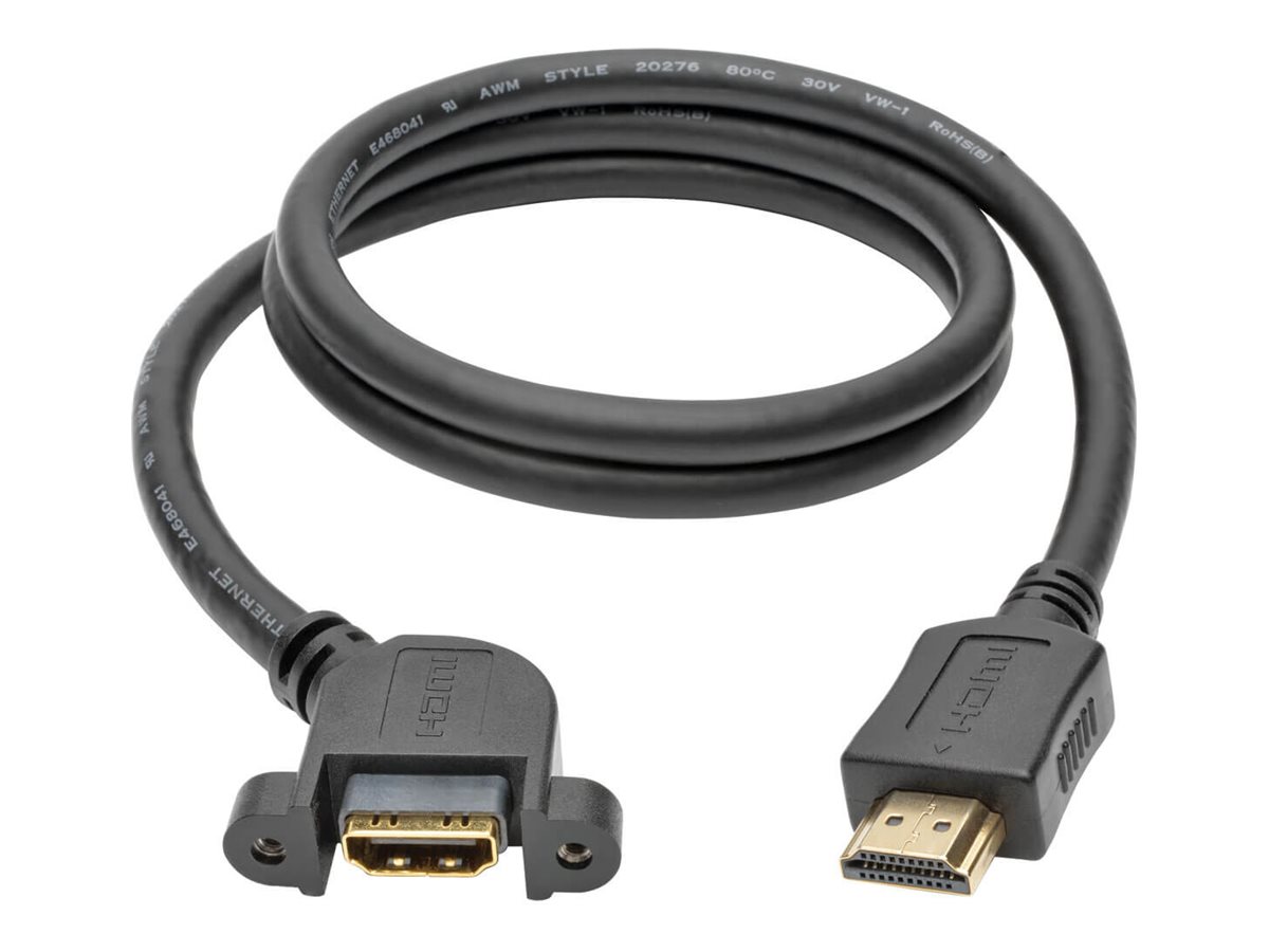 Tripp Lite 3ft High Speed HDMI Cable with Ethernet Digital Video / Audio Panel Mount M/F 3'