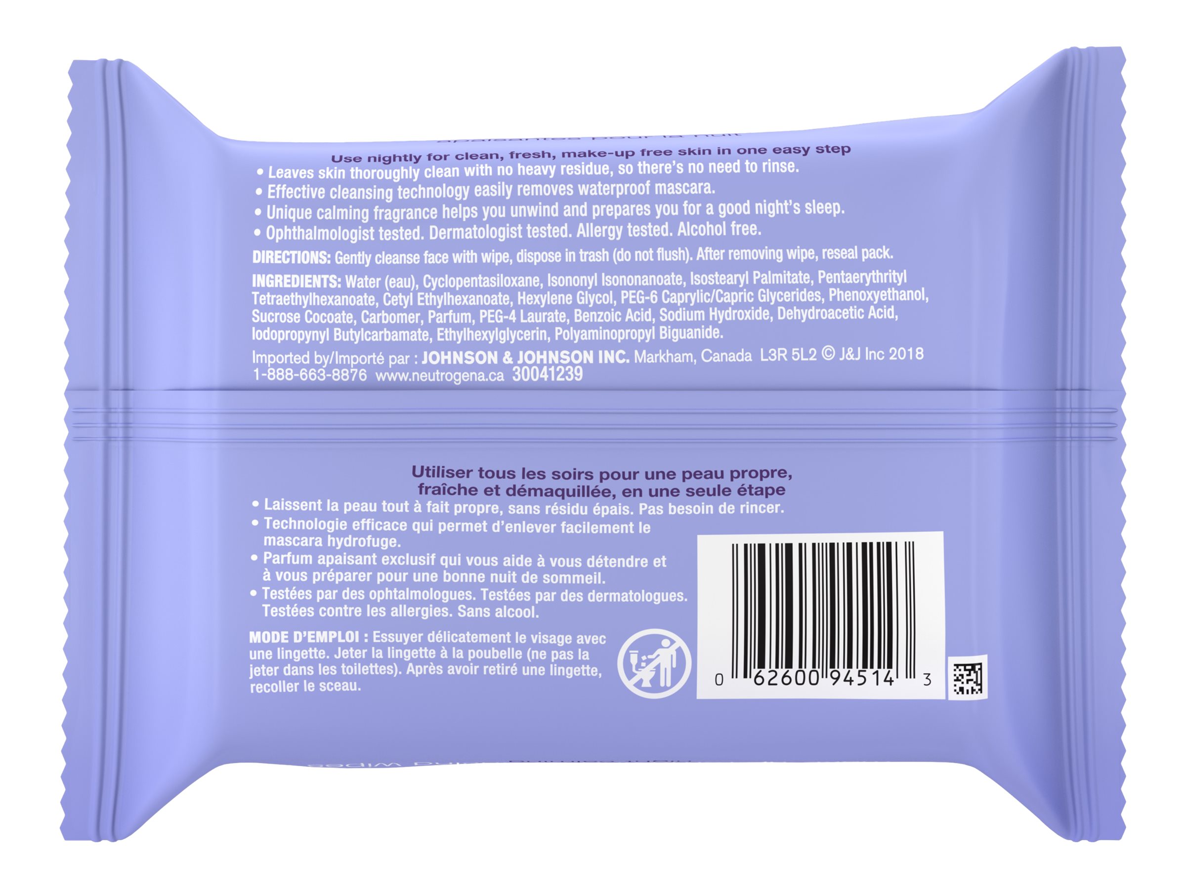 Neutrogena Make-up Removing Cleansing Cloths Night Calming - 25s