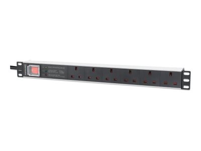 19IN PDU 1U 6-WAY UK AC PLUGS-SWITCH SURGE PROTECTION 3 – IC Intracom