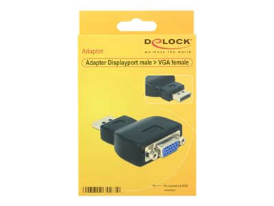 DELOCK Displayport Adapter DP -> D-Sub15 St/Bu schwarz - 65567