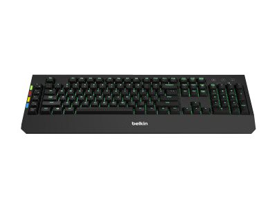 Belkin KVM Remote Control with Integrated Keyboard Keyboard backlit USB black 