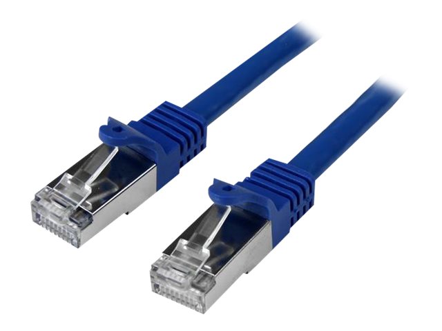 Image of StarTech.com 2m CAT6 Ethernet Cable, 10 Gigabit Shielded Snagless RJ45 100W PoE Patch Cord, CAT 6 10GbE SFTP Network Cable w/Strain Relief, Blue, Fluke Tested/Wiring is UL Certified/TIA - Category 6 - 26AWG (N6SPAT2MBL) - patch cable - 2 m - blue