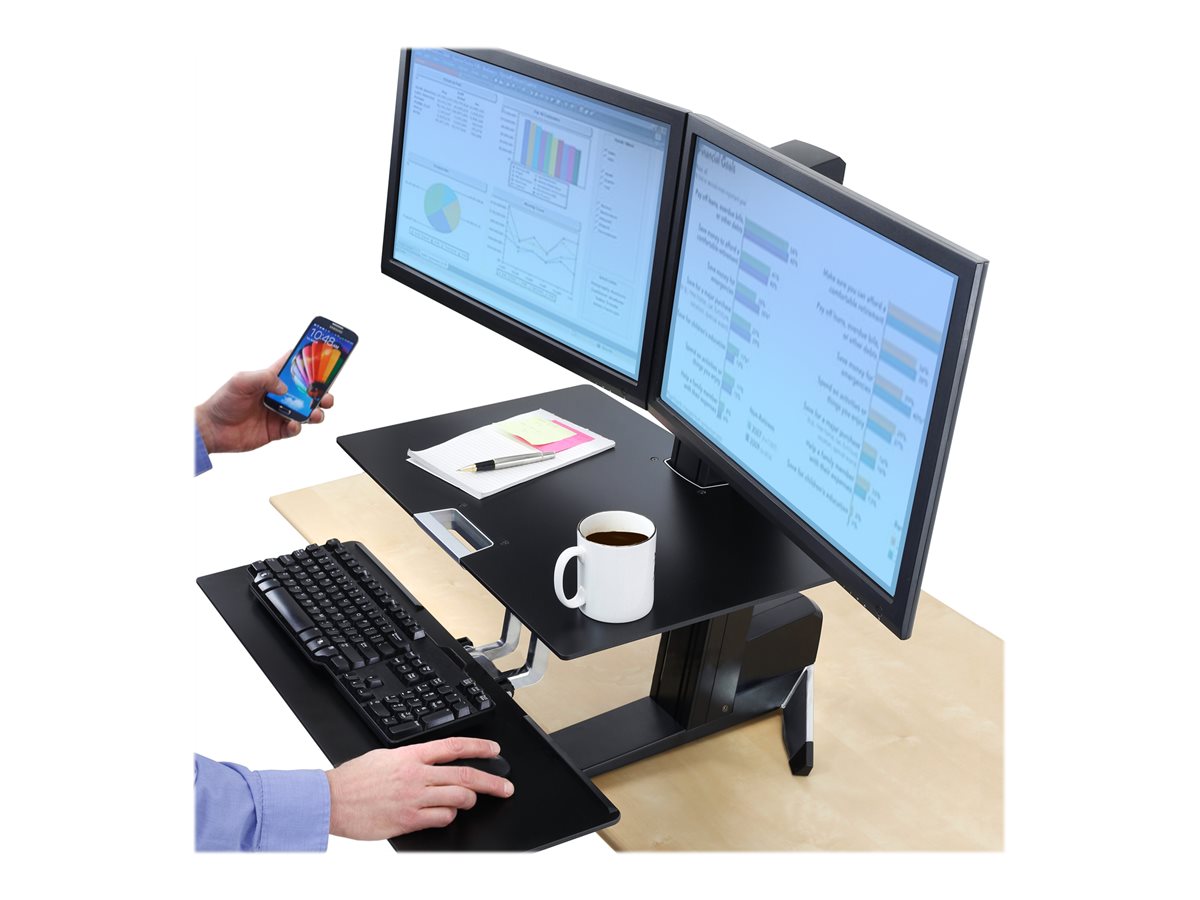 Ergotron WorkFit-S Dual Workstation - nástavec na stůl - hranatý - černá – foto 2