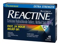 Reactine Allergy Extra Strength Cetirizine Hydrochloride Tablets - 10mg - 48's