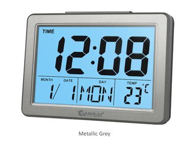 Sansai alarm clock electronic desktop available in different Package view Left-angle 76900