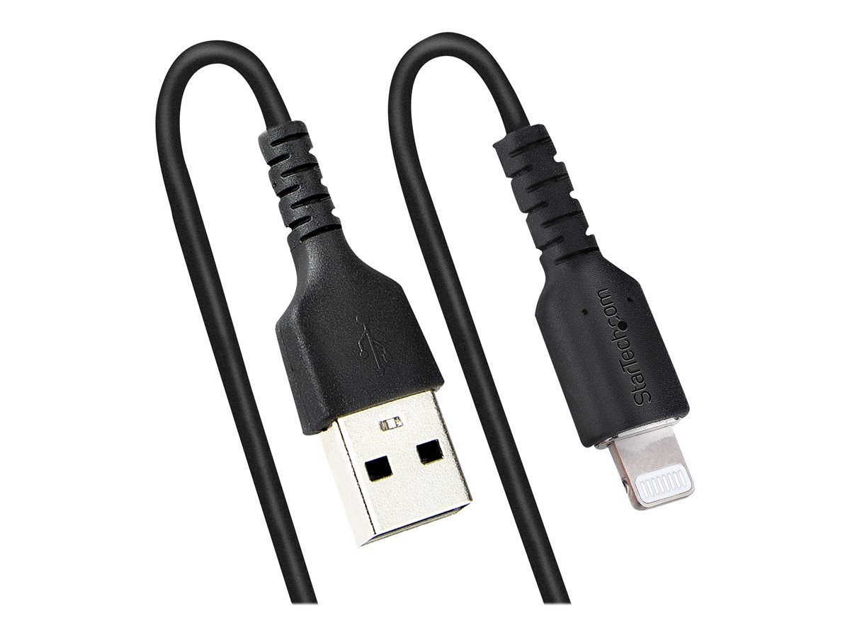 StarTech.com 50cm (20in) USB to Lightning Cable, MFi Certified, Coiled iPhone Charger Cable, Black, Durable and Flexible TPE Jacket Aramid Fiber, Heavy Duty Coil Charging Cable - Rugged USB Lightning Cable - kabel Lightning - Lightning / USB - 50 cm – foto 3