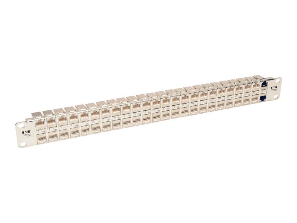 Tripp Lite 48-Port Cat6a Patch Panel Rackmount Shielded Feedthrough RJ45 1U