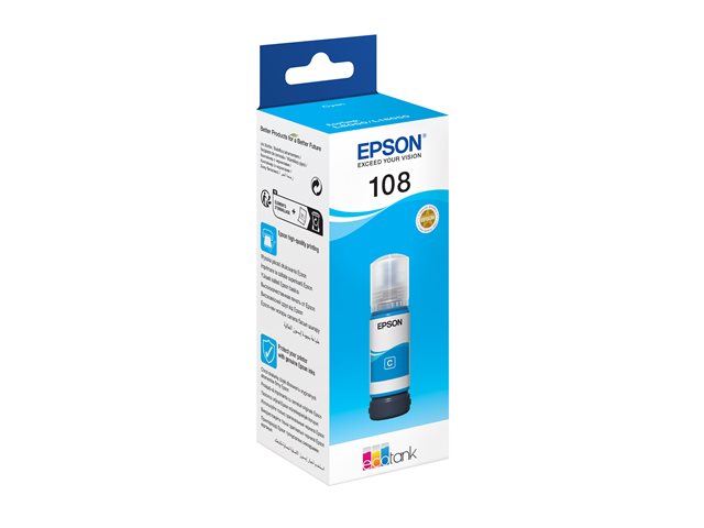EPSON 1LB 108 EcoTank Cyan Ink Bottle C13T09C24A